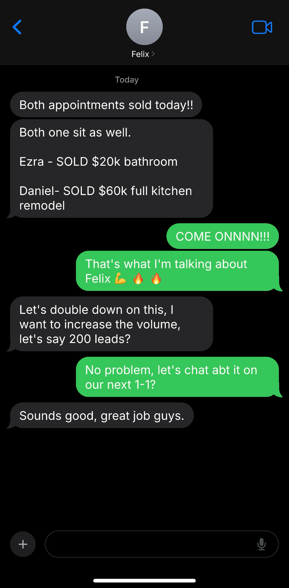 Felix's results screenshot