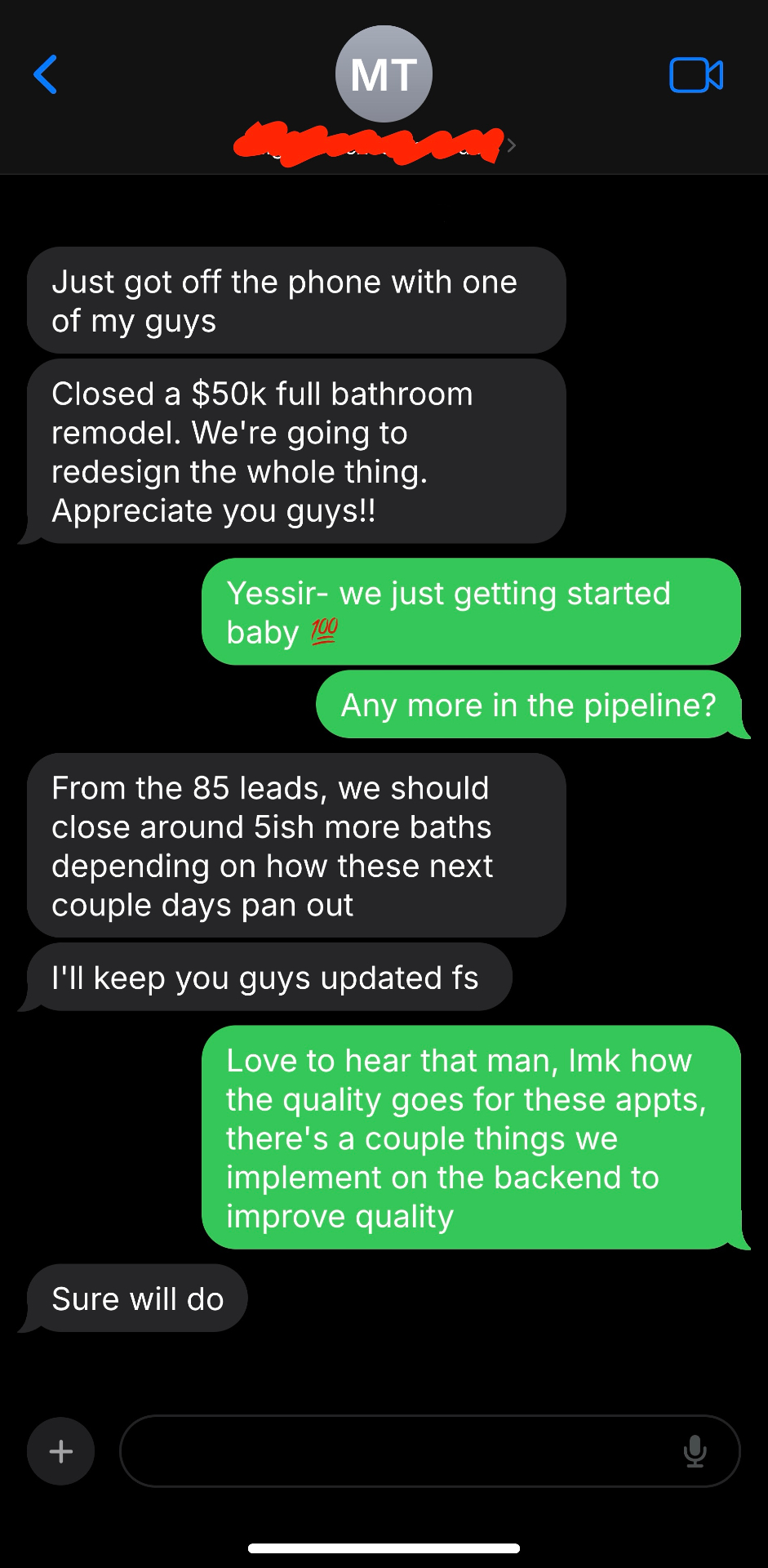 Miguel's results screenshot