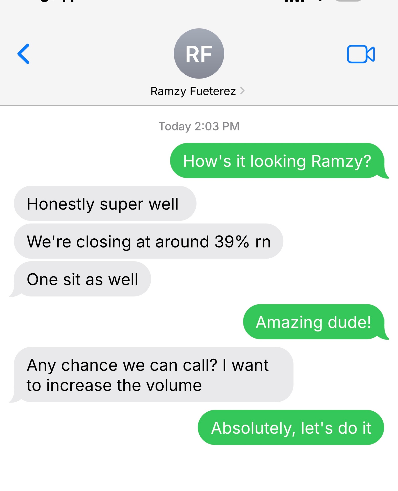 Ramzy's results screenshot