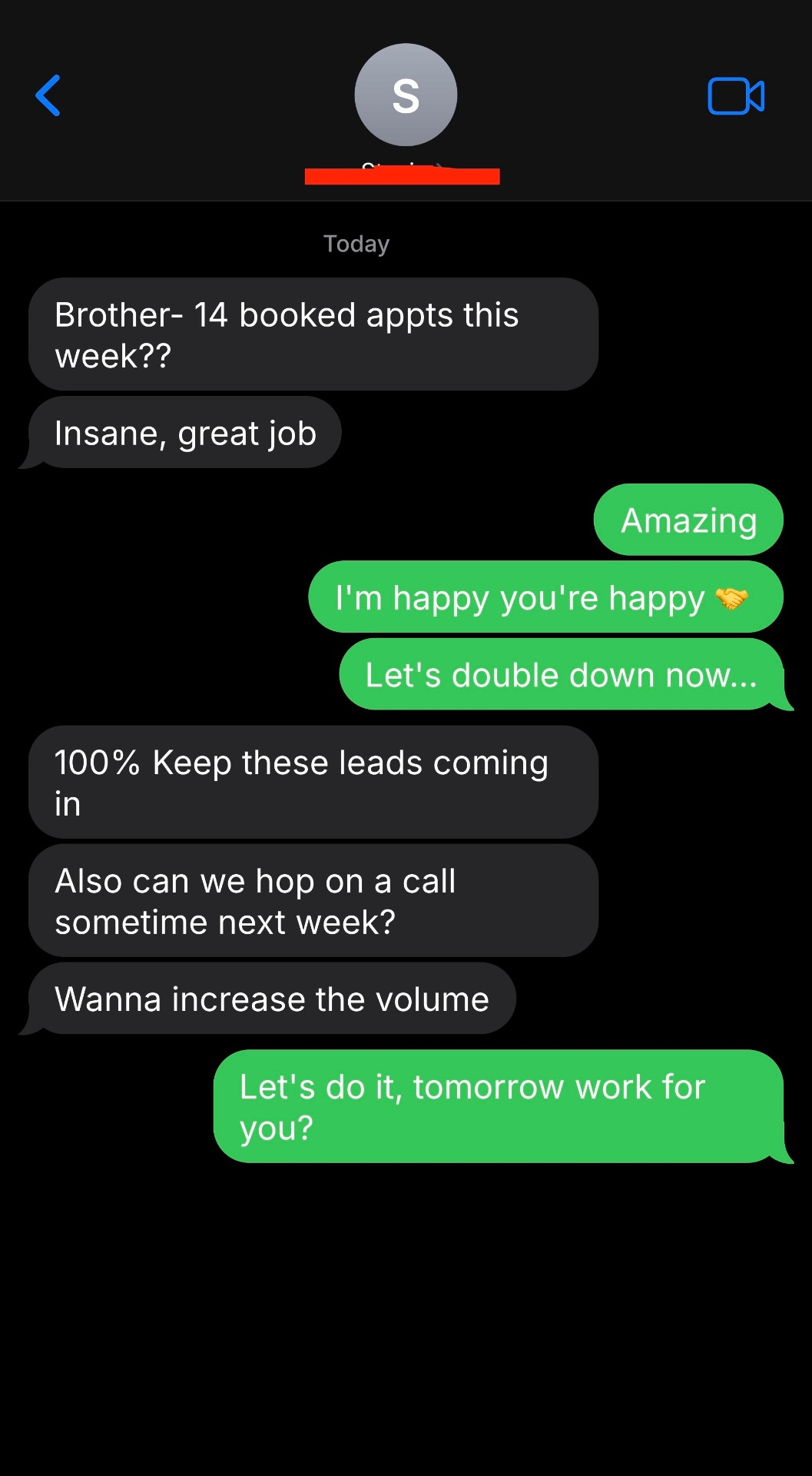 Sandy's results screenshot