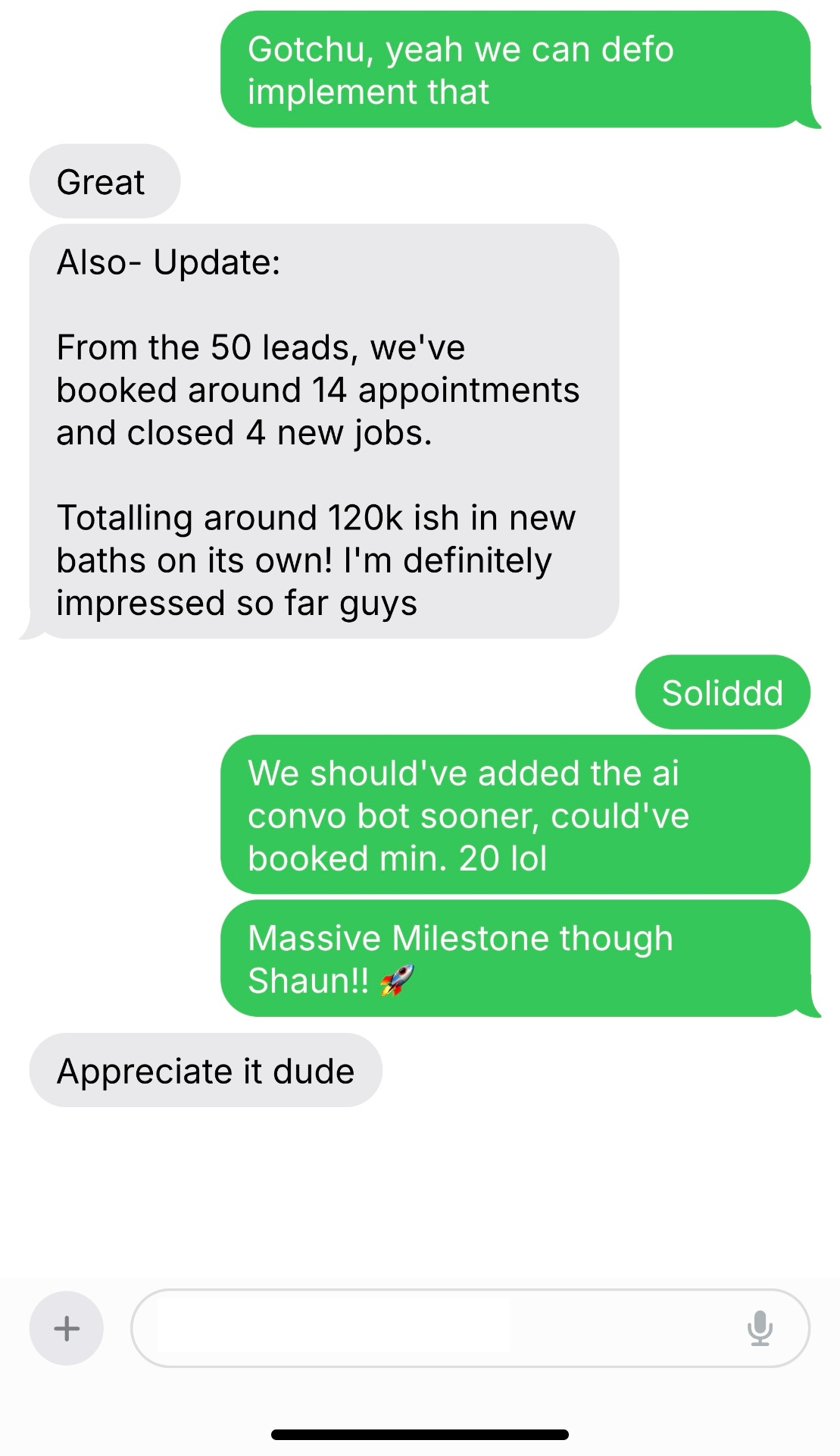 Shaun's results screenshot